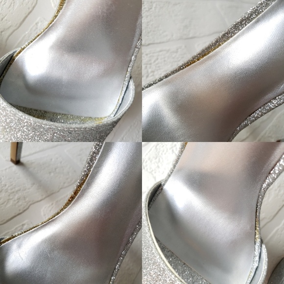 Mix No. 6 Silver Glitter Platform Heels NWB - Picture 8 of 8
